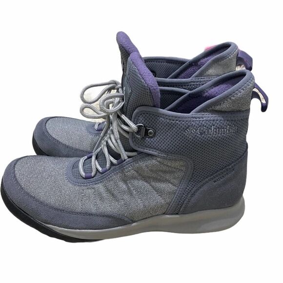 Columbia Nikiski Boots 503 Winter Snow Insulated Waterproof Purple Gray 10.5 - Picture 3 of 10